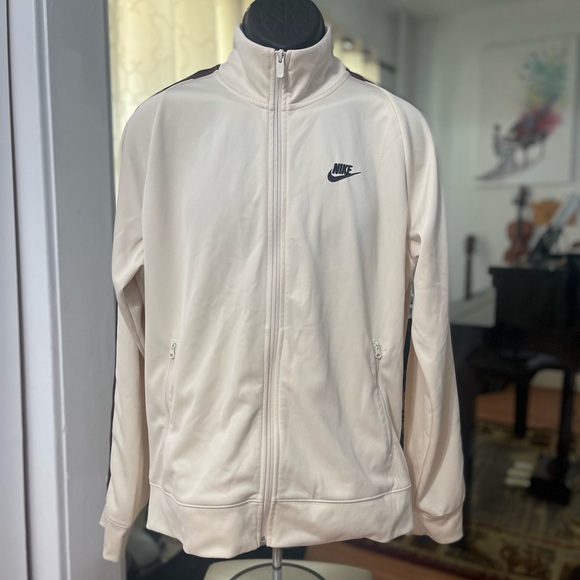 EUC Men’s Size Large  Nike Y2K Tribute Striped Track Jacket In Like Cream Color - Picture 8 of 14